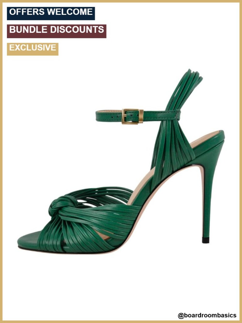 Strappy Stiletto Heel Sandals with Braided Knot Design, Ankle Strap, Open Toe